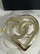 Load image into Gallery viewer, Chanel CC Gold Large Heart Earrings

