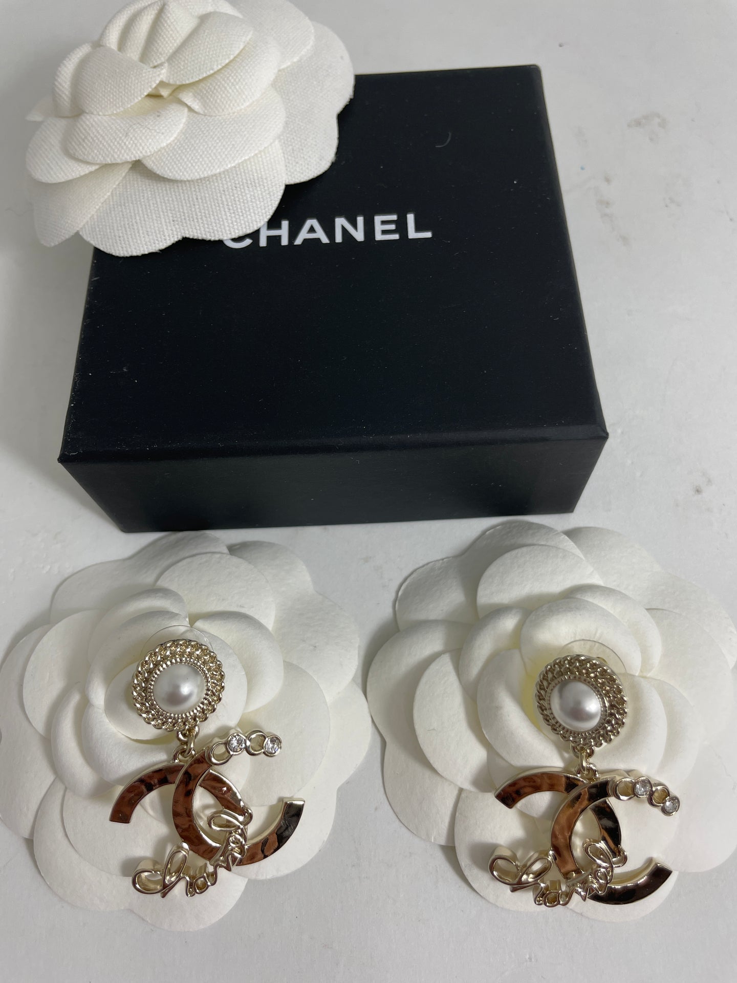 Chanel CC Pearl Statement Earrings