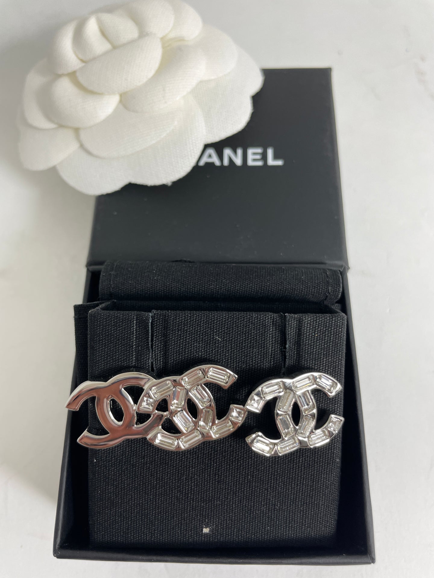 Chanel CC Baguette Statement Earrings