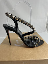 Load image into Gallery viewer, Christian Louboutin Black Leather Spike Sandals
