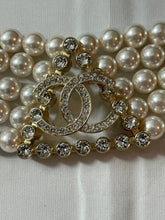 Load image into Gallery viewer, Chanel CC Crystal 5 Layer Faux PearlChoker Necklace
