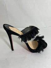 Load image into Gallery viewer, Christian Louboutin Black Suede &amp; Tulle Mules Sandals
