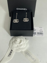 Load image into Gallery viewer, Chanel 22 CC Silver Tone Chain With Drop CC Earrings
