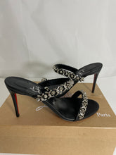 Load image into Gallery viewer, Christian Louboutin Black Leather Just Chain Mules Sandals
