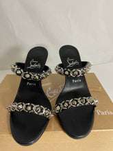 Load image into Gallery viewer, Christian Louboutin Black Leather Just Chain Mules Sandals
