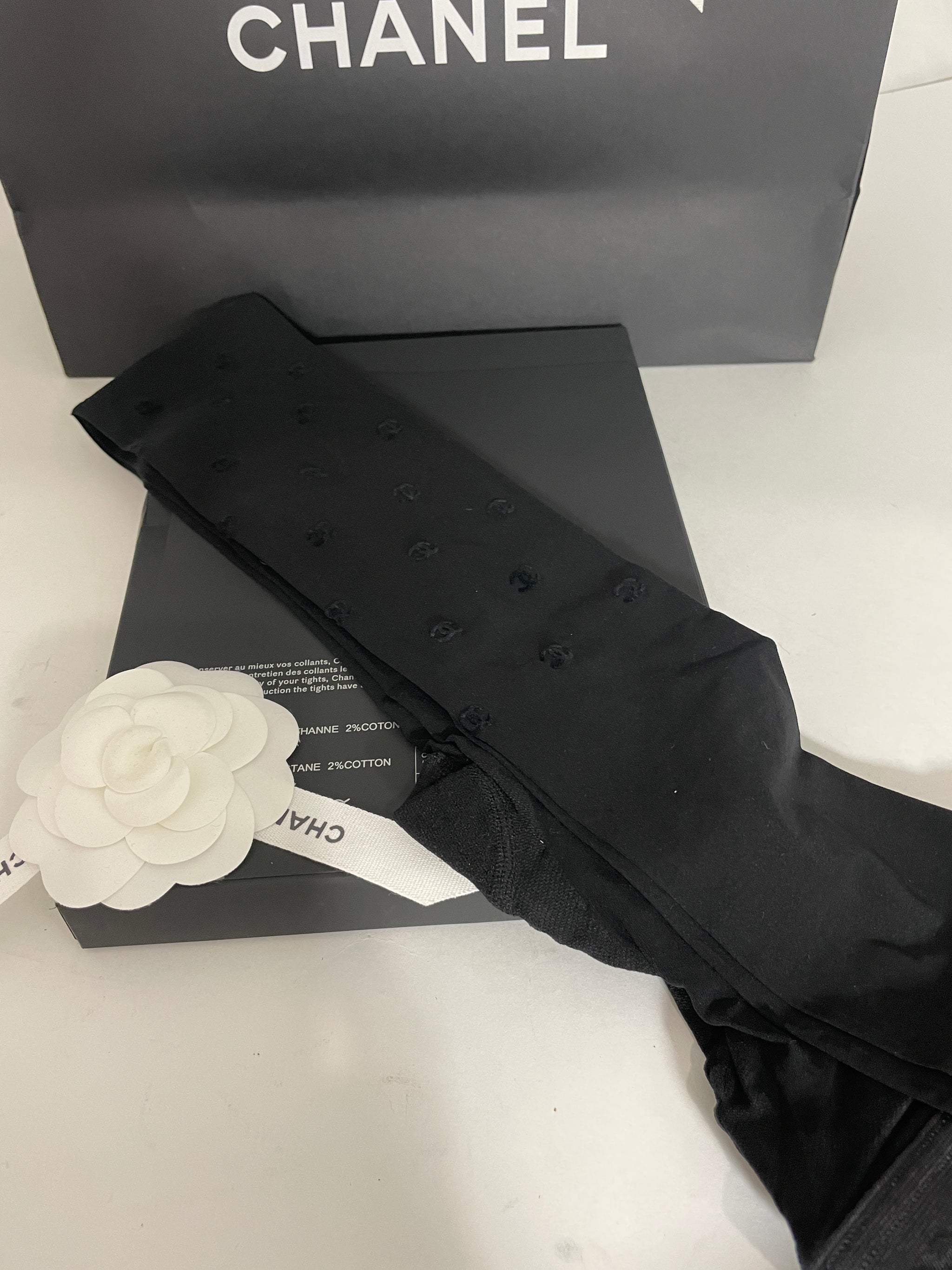 Chanel Black CC Runway Tights Hosiery Sold Out Everywhere – The