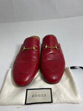 Load image into Gallery viewer, Gucci Red Leather Princetown Flats
