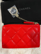 Load image into Gallery viewer, Chanel 22K Red Caviar Key Wallet
