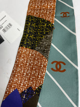 Load image into Gallery viewer, Chanel Blue Multicolor Tweed Print Twilly Scarf
