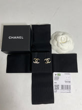 Load image into Gallery viewer, Chanel 22 CC Gold Tone 1/2 Crystal Earrings
