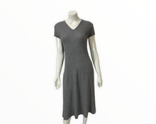 Load image into Gallery viewer, Chanel Gray Wool Ribbed Midi Sweater Dress
