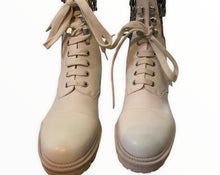 Load image into Gallery viewer, Christian Louboutin Winter White Spike Combat Boots
