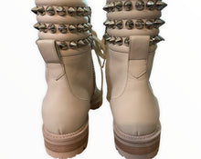 Load image into Gallery viewer, Christian Louboutin Winter White Spike Combat Boots
