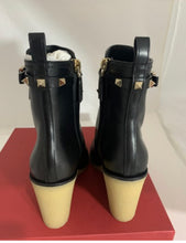 Load image into Gallery viewer, Valentino Garavani Leather Rockstud Wedge Boots SZ 37
