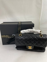 Load image into Gallery viewer, Chanel Classic Black Caviar Double Flap Small Handbag
